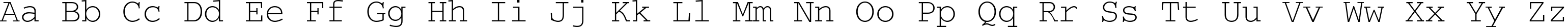 Пример написания английского алфавита шрифтом CourierTT