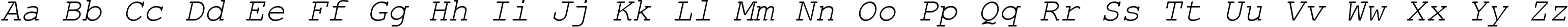Пример написания английского алфавита шрифтом CourtierC Italic