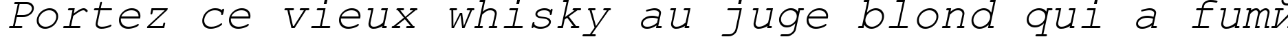 Пример написания шрифтом CourtierC Italic текста на французском