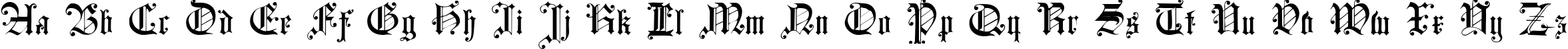 Пример написания английского алфавита шрифтом Courtrai