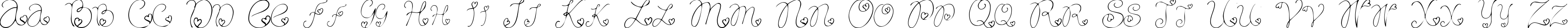 Пример написания английского алфавита шрифтом Craftopia Love