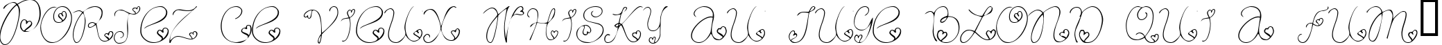 Пример написания шрифтом Craftopia Love текста на французском