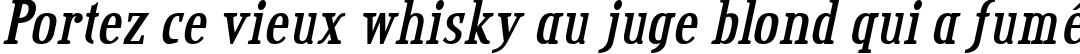 Пример написания шрифтом Credit Valley Bold Italic текста на французском