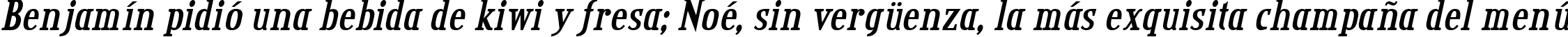 Пример написания шрифтом Credit Valley Bold Italic текста на испанском