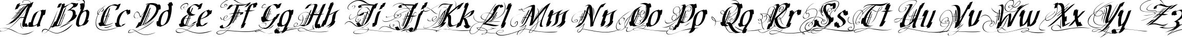 Пример написания английского алфавита шрифтом Cretino