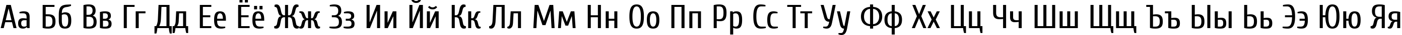 Пример написания русского алфавита шрифтом Cuprum