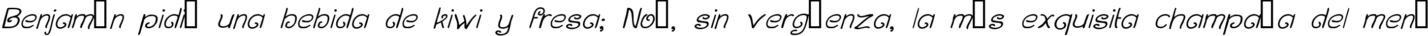 Пример написания шрифтом Curlmudgeon Italic текста на испанском