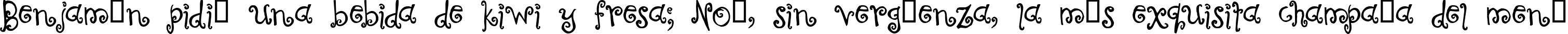 Пример написания шрифтом Curly Coryphaeus текста на испанском