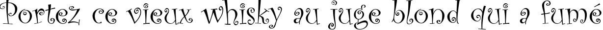 Пример написания шрифтом Curlz MT текста на французском