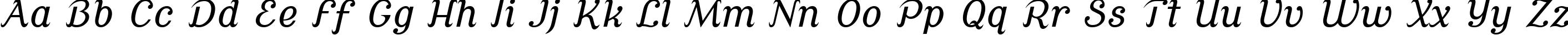 Пример написания английского алфавита шрифтом Cursive Serif