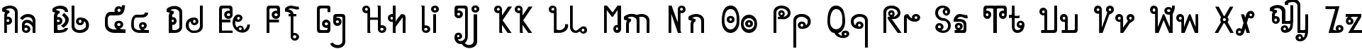 Пример написания английского алфавита шрифтом Cyclin