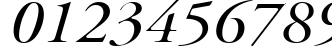 Пример написания цифр шрифтом CyrillicGaramondItalic