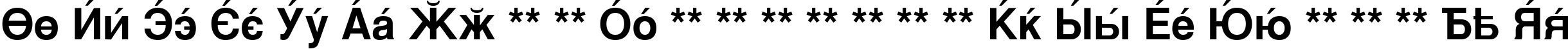 Пример написания английского алфавита шрифтом CyrillicSans Bold