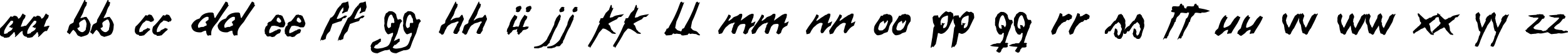 Пример написания английского алфавита шрифтом Daft Font