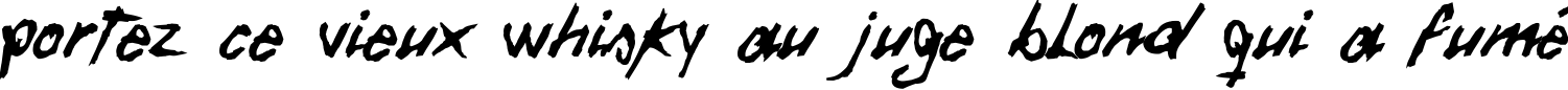 Пример написания шрифтом Daft Font текста на французском