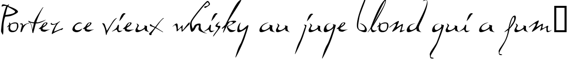 Пример написания шрифтом Dali текста на французском