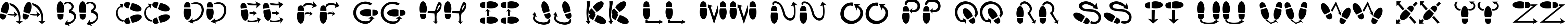 Пример написания английского алфавита шрифтом DanceStep