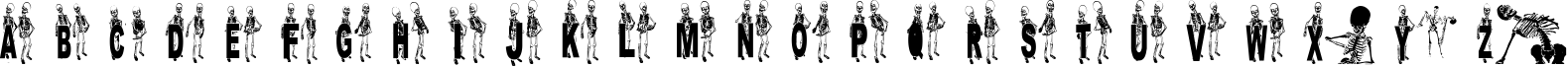 Пример написания английского алфавита шрифтом DANCING-DEAD
