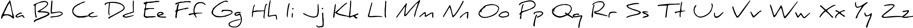 Пример написания английского алфавита шрифтом Daniel