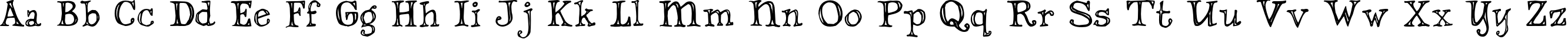 Пример написания английского алфавита шрифтом Dannette Outline