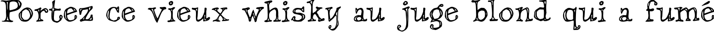 Пример написания шрифтом Dannette Outline текста на французском