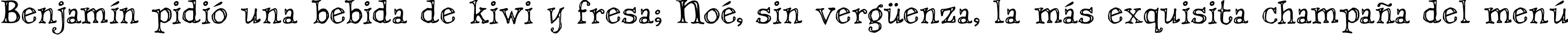 Пример написания шрифтом Dannette Outline текста на испанском