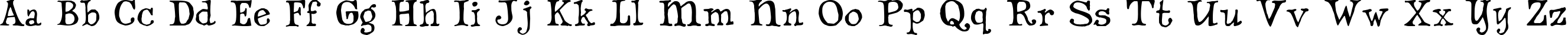 Пример написания английского алфавита шрифтом Dannette