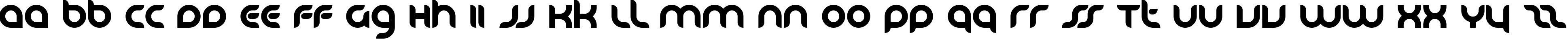 Пример написания английского алфавита шрифтом Danube Bold