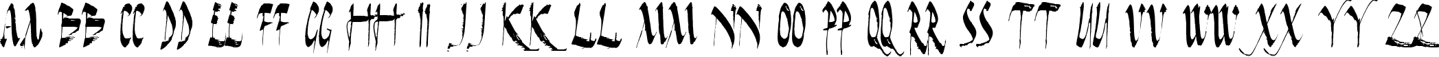 Пример написания английского алфавита шрифтом Dark Horse Condensed