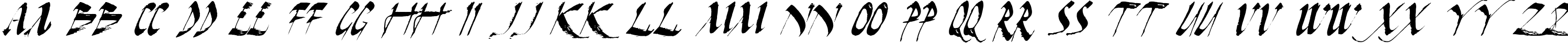 Пример написания английского алфавита шрифтом Dark Horse Italic