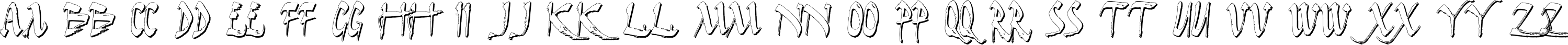 Пример написания английского алфавита шрифтом Dark Horse Shadow
