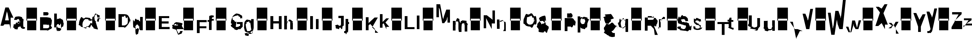 Пример написания английского алфавита шрифтом Dataface