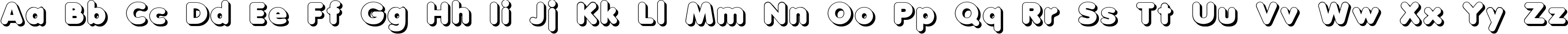 Пример написания английского алфавита шрифтом Debussy Shadow