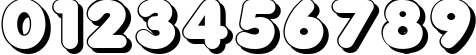 Пример написания цифр шрифтом Debussy Shadow