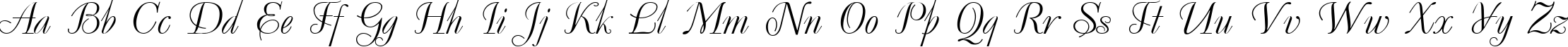 Пример написания английского алфавита шрифтом Decor Cyrillic