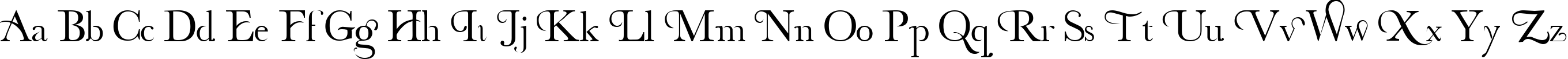 Пример написания английского алфавита шрифтом decorative fontFINAL