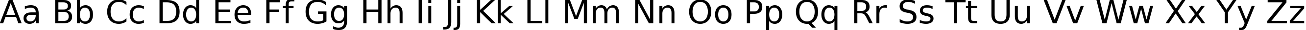 Пример написания английского алфавита шрифтом DejaVu Sans