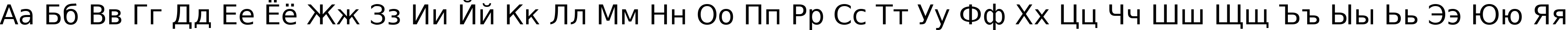 Пример написания русского алфавита шрифтом DejaVu Sans