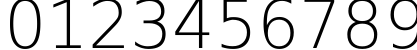 Пример написания цифр шрифтом DejaVu Sans ExtraLight