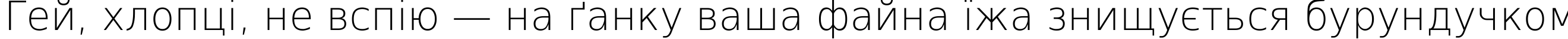 Пример написания шрифтом DejaVu Sans ExtraLight текста на украинском