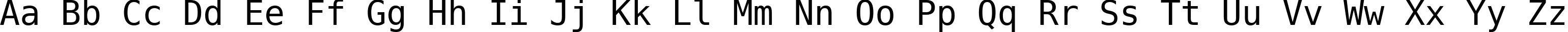 Пример написания английского алфавита шрифтом DejaVu Sans Mono