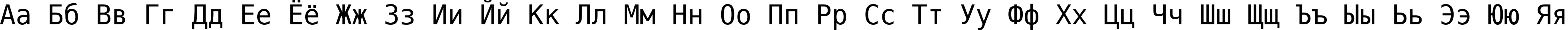 Пример написания русского алфавита шрифтом DejaVu Sans Mono