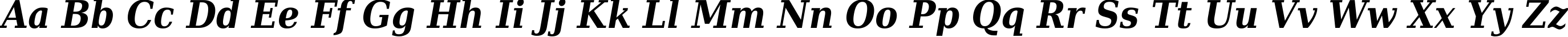Пример написания английского алфавита шрифтом DejaVu Serif Condensed Bold Italic