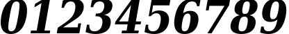 Пример написания цифр шрифтом DejaVu Serif Condensed Bold Italic