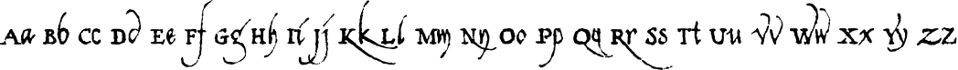 Пример написания английского алфавита шрифтом Democratika