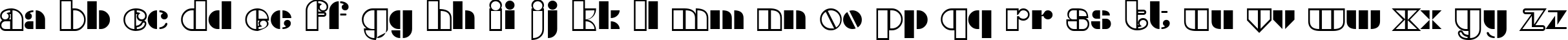 Пример написания английского алфавита шрифтом Densmore