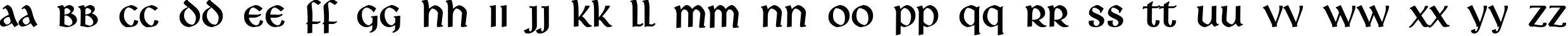 Пример написания английского алфавита шрифтом Deutsche Uncialis