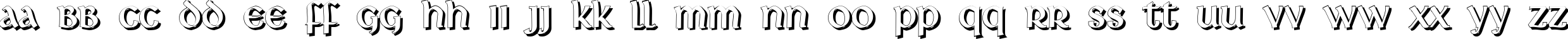Пример написания английского алфавита шрифтом Deutsche Uncialis Shadow