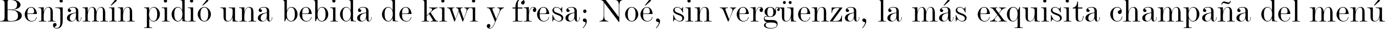 Пример написания шрифтом De Vinne BT текста на испанском