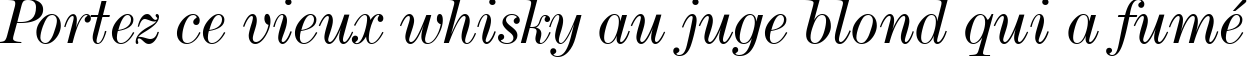 Пример написания шрифтом De Vinne Italic Text BT текста на французском